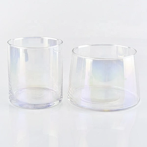 Clear customized candle vessel glass candle jar wedding centerpieces wholesales
