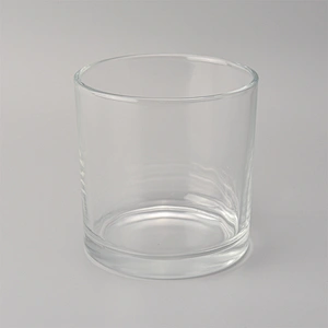 large clear transparent round candle holder