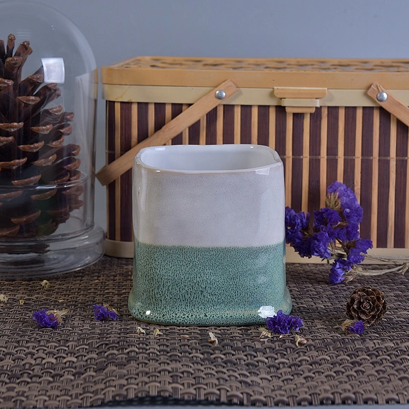 Square candle holders in ceramic scented candle jar home decor