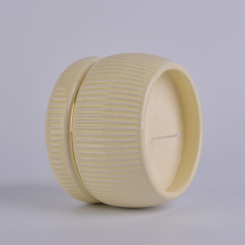 10oz 20oz Wholesales custom gold tealight ceramic candle holders