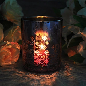 Luxury menorah decorative candle glass tealight holder