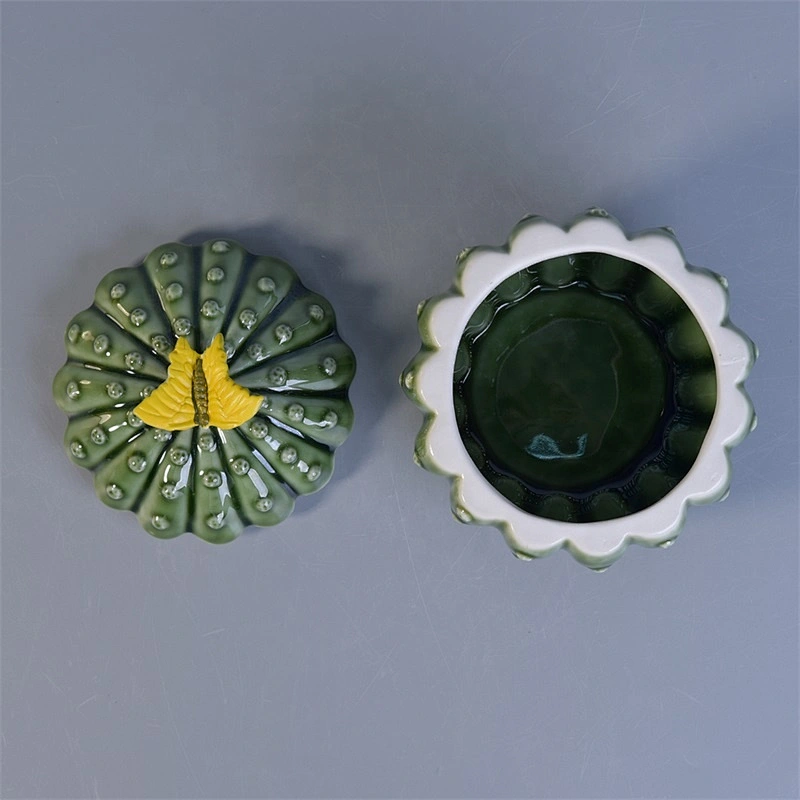 Personalized ceramic tealight candle holder with lid