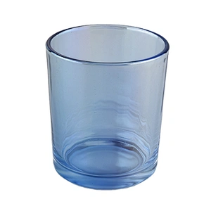 Factory price blue tealight clear glass candle jars holders 6oz 8oz 10oz