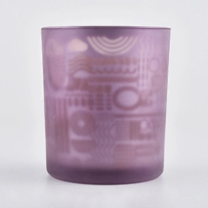 Sunny luxury purple matte glass candle holders vessels 10oz 20oz