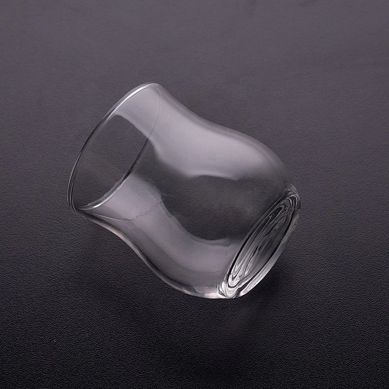 Empty high machine blown candle vessel glass tea light candle jar living roon decor supplier