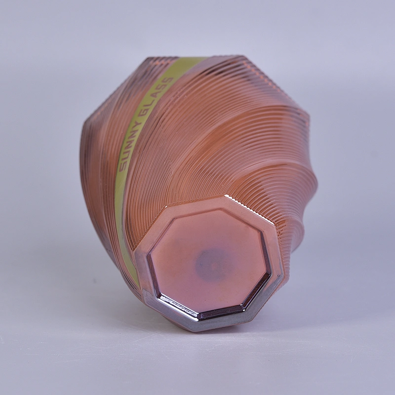 10oz Luxury spiral custom glass candle holders home decoration