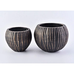 Wholesale Ceramic Candle Holder Metal Look Coconut Shell Home Decoration