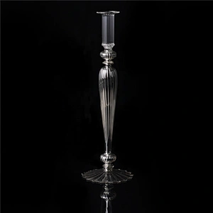 Wholesales glass candlestick borosilicate candle holder home decoration