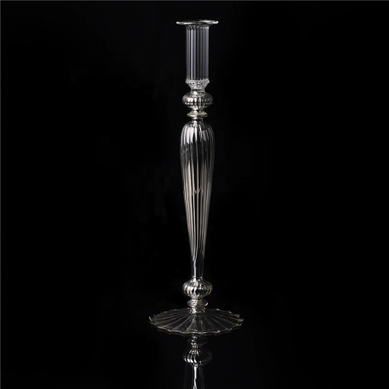 Wholesales glass candlestick borosilicate candle holder home decoration