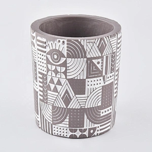 Customized luxury grey ceramic candle holder 10oz