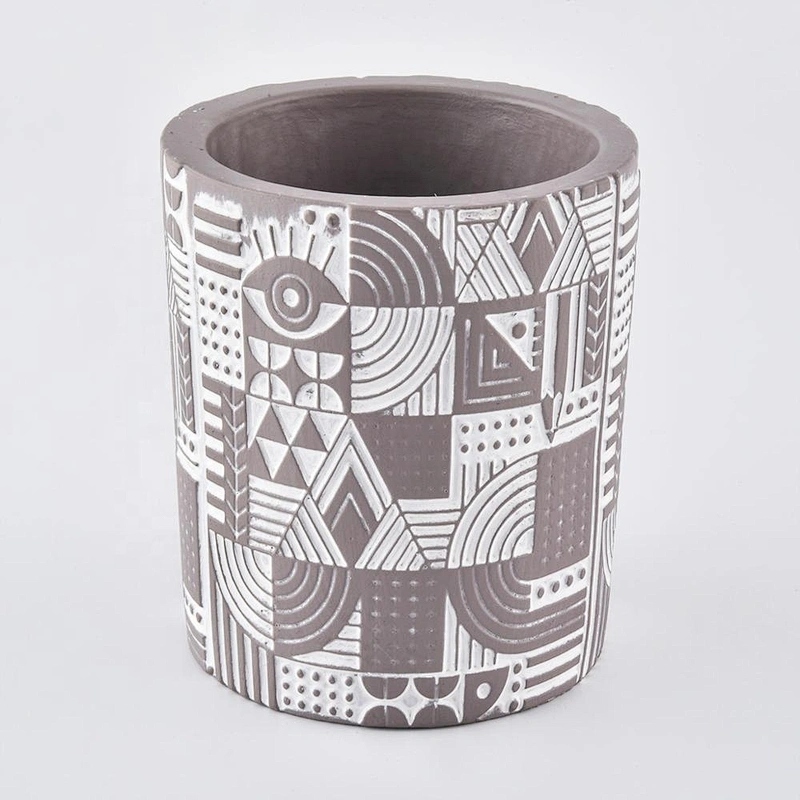 Customized luxury grey ceramic candle holder 10oz