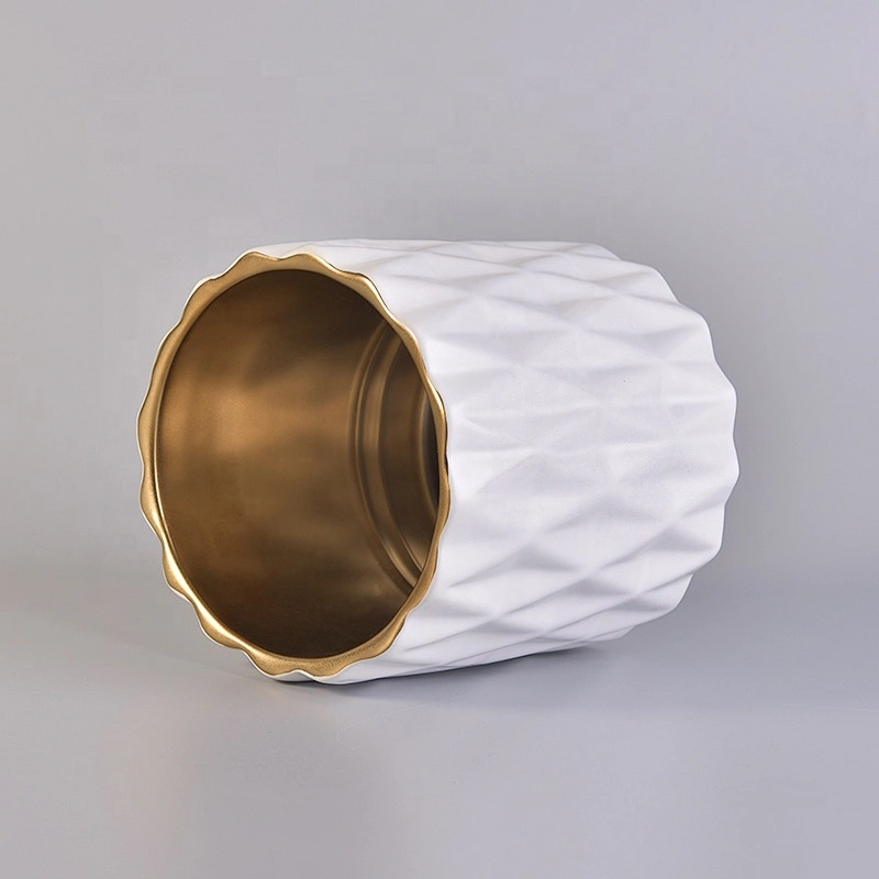 Plating ceramic votive candle vessel customized candle holders home decoration use wholesales