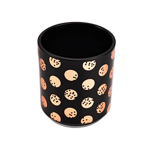 Sunny luxury decorative black cylinder glass candle jar holder 8oz 10oz 11oz