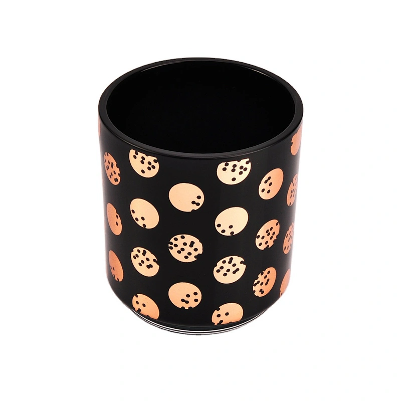 Sunny luxury decorative black cylinder glass candle jar holder 8oz 10oz 11oz