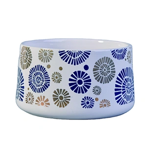Sunny custom empty blue ceramic candle containers 20oz