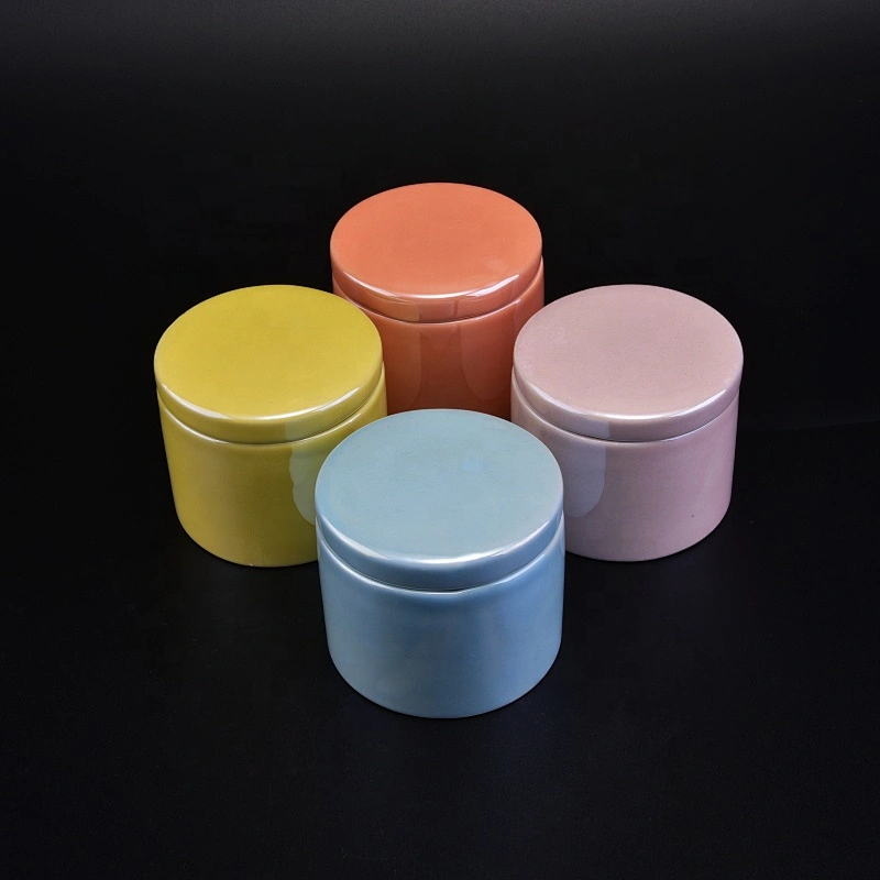 4oz Pearl Glazed Ceramic Candle Jar with Ceramic Lid Wholesales