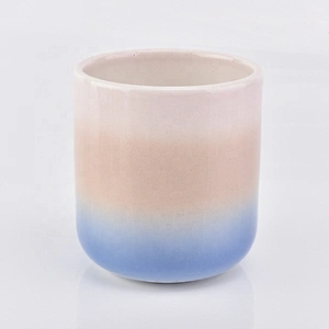 Cylinder Gradient Votive Candle Vessel Ceramic Candle Holder for Home Decor Wholesale