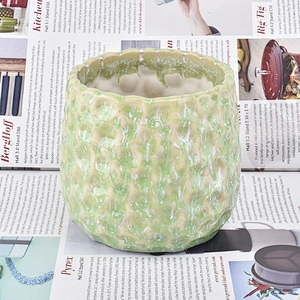 Embossed ceramic candle jars custom candle holders home decor