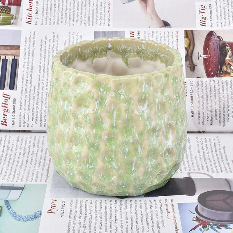 Embossed ceramic candle jars custom candle holders home decor