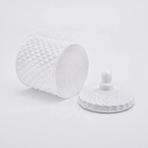 10oz Solid White Glass Candle Jars with Lids Home Decor Wholesales