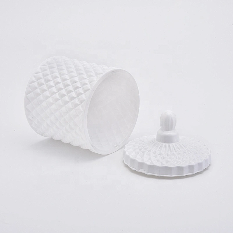10oz Solid White Glass Candle Jars with Lids Home Decor Wholesales