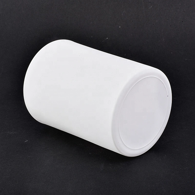 Decorative 350ml Matte White Glass Jars For Candle Making