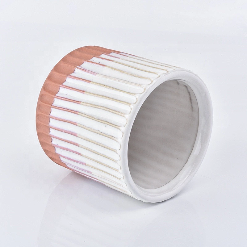 Cylinder Frosted ceramic candle container votive candle vessel wedding centerpieces