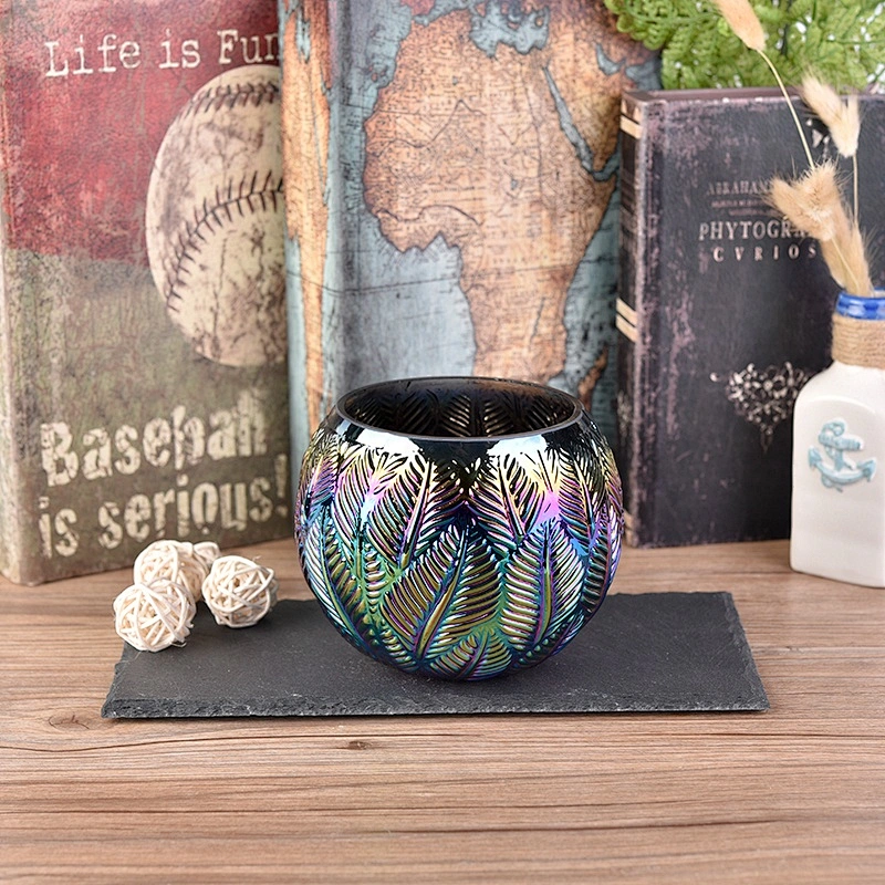 Vintage electroplating candle jar tealight glass candles vessel wedding decoration suppliers