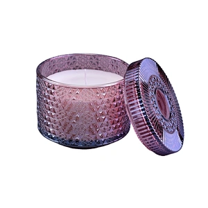 Manufacturer Custom tealight glass candle jar with lid home decoration