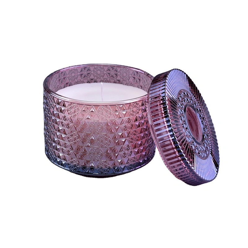 Manufacturer Custom tealight glass candle jar with lid home decoration