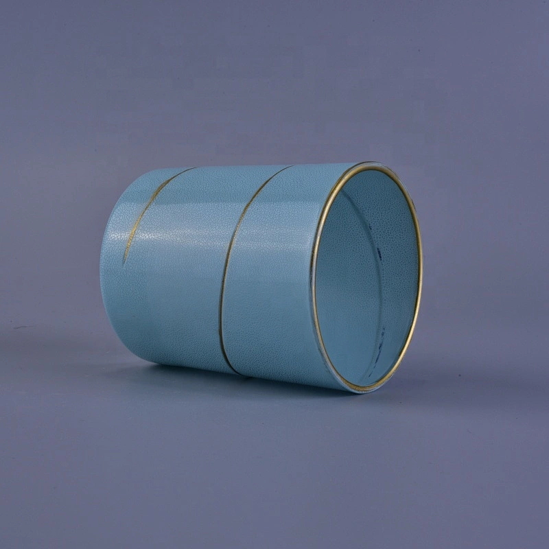 Home decor matte blue luxury glass candle jar