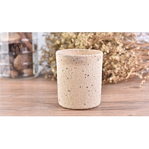 Wholesales custom cylinder cement candle jar vessels 10oz 11oz