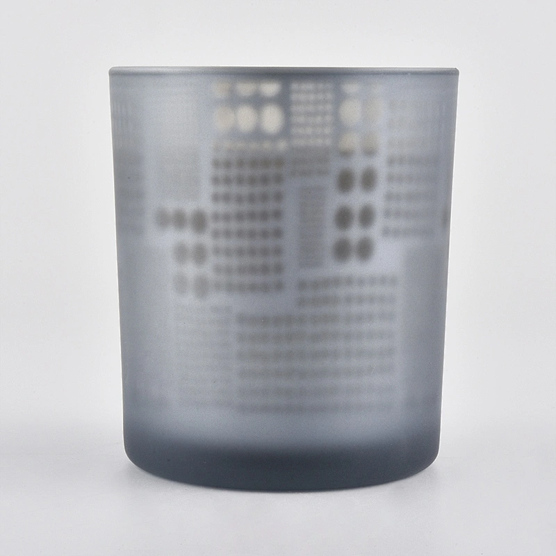 Sunny design luxury grey custom glass candle holders jars 10oz 20oz