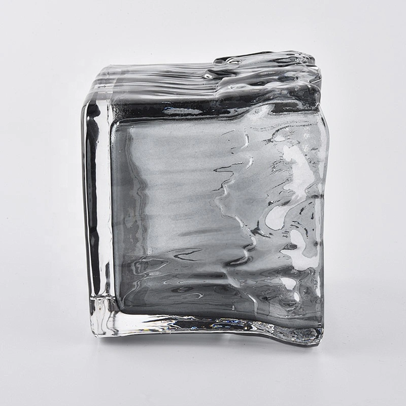 10oz 12oz 14oz Wholesales votive square black Luxury glass candle holder