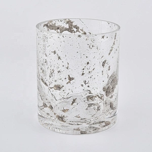 Crystal mercury glass candle holders