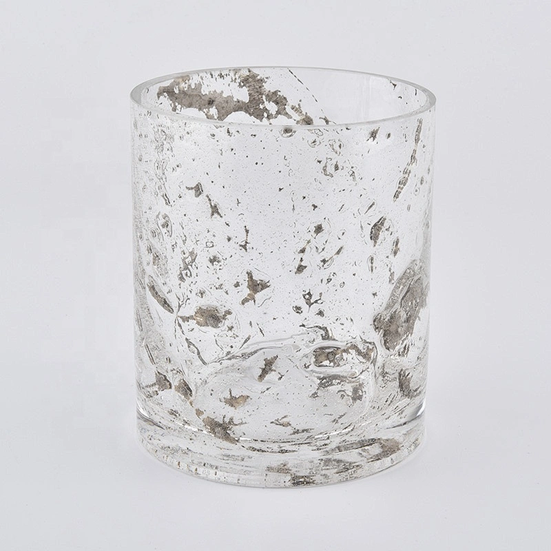 Crystal mercury glass candle holders