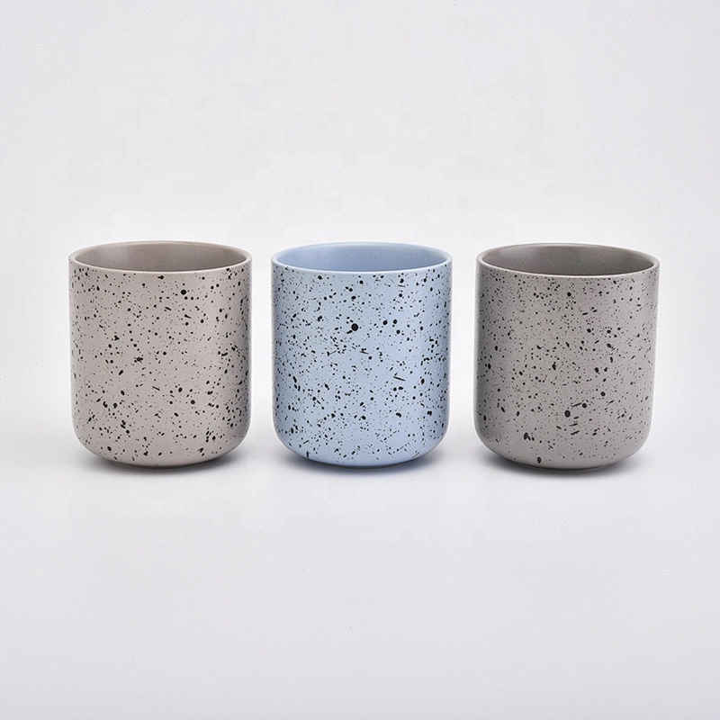 Colored cylinder glazed ceramic candle jar tealight ornate candle holders home decorative