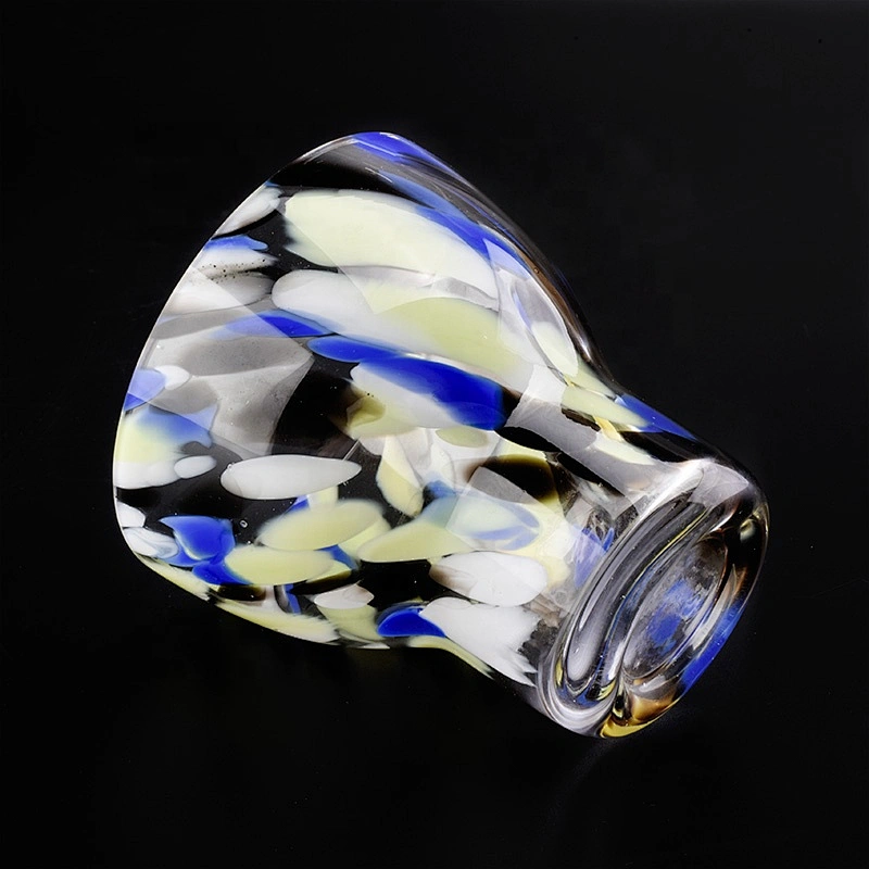Hand painted Glass Candle container custom candle Holder wedding table use Wholesales
