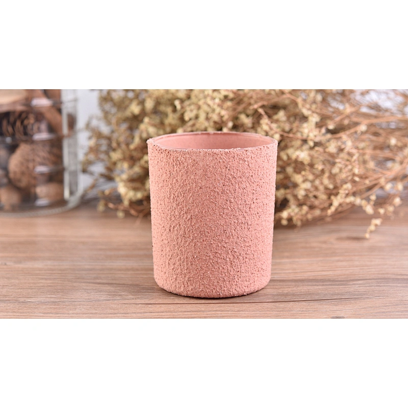 Sunny home decor matte pink cement candle jar container