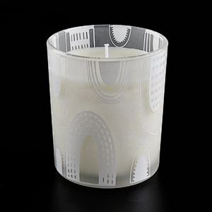 Sunny black and white luxury empty matte glass candle jars holder