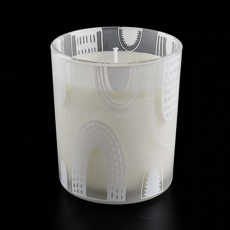 Sunny black and white luxury empty matte glass candle jars holder