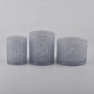 frosted colored glass candle jar
