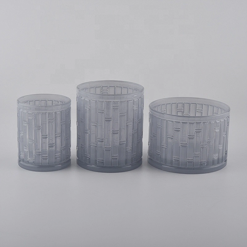 frosted colored glass candle jar