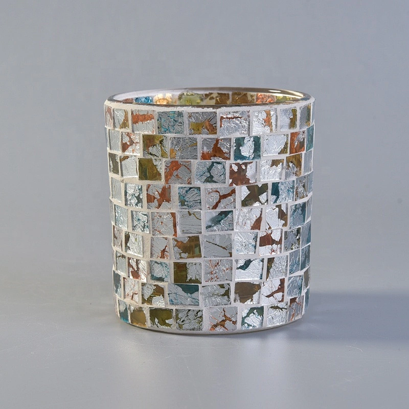Mosaic glass candle holder multi colors home decoration wholesale