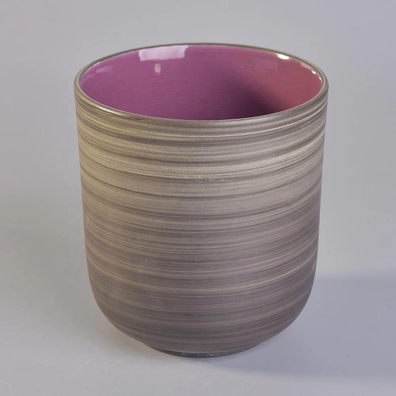 New style Gradient frosted ceramic candle jars bulk