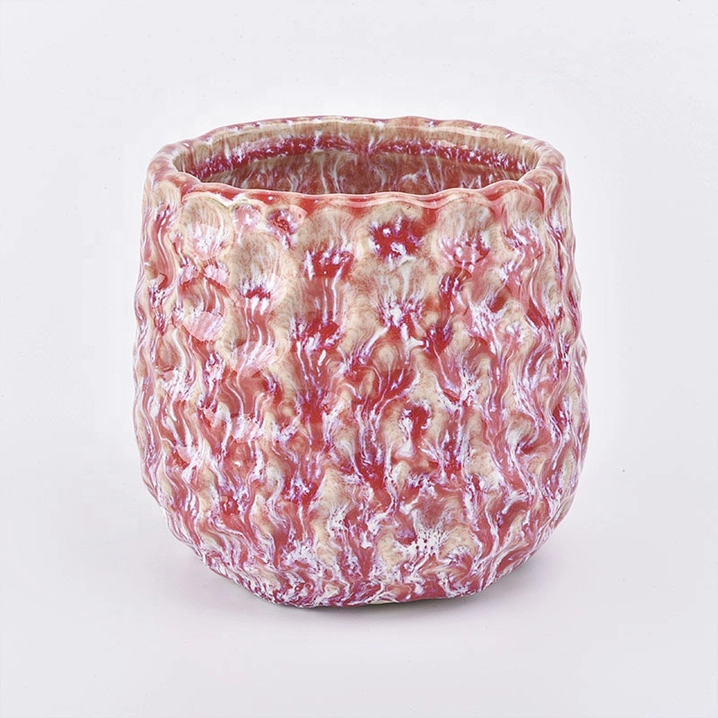 Luxury engraving ceramic candle jar tealight candle holders wedding decor