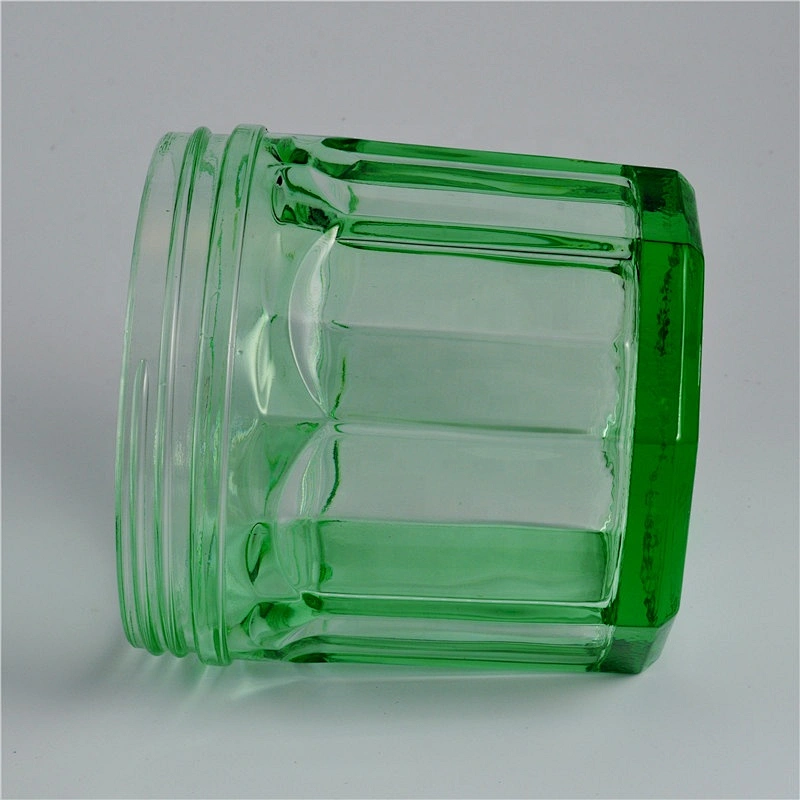 Home decoration wholesales green crystal candle glass jars