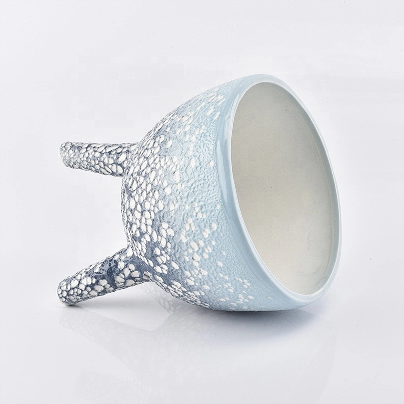 Empty glazed votive candle holder ceramic candle container vases home decoration