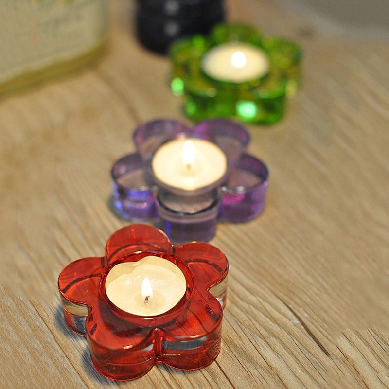 Home decoration flower tea light luxury glass candle holder