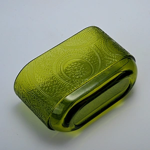 Wholesale home decoration glass candle holder with wooden lid